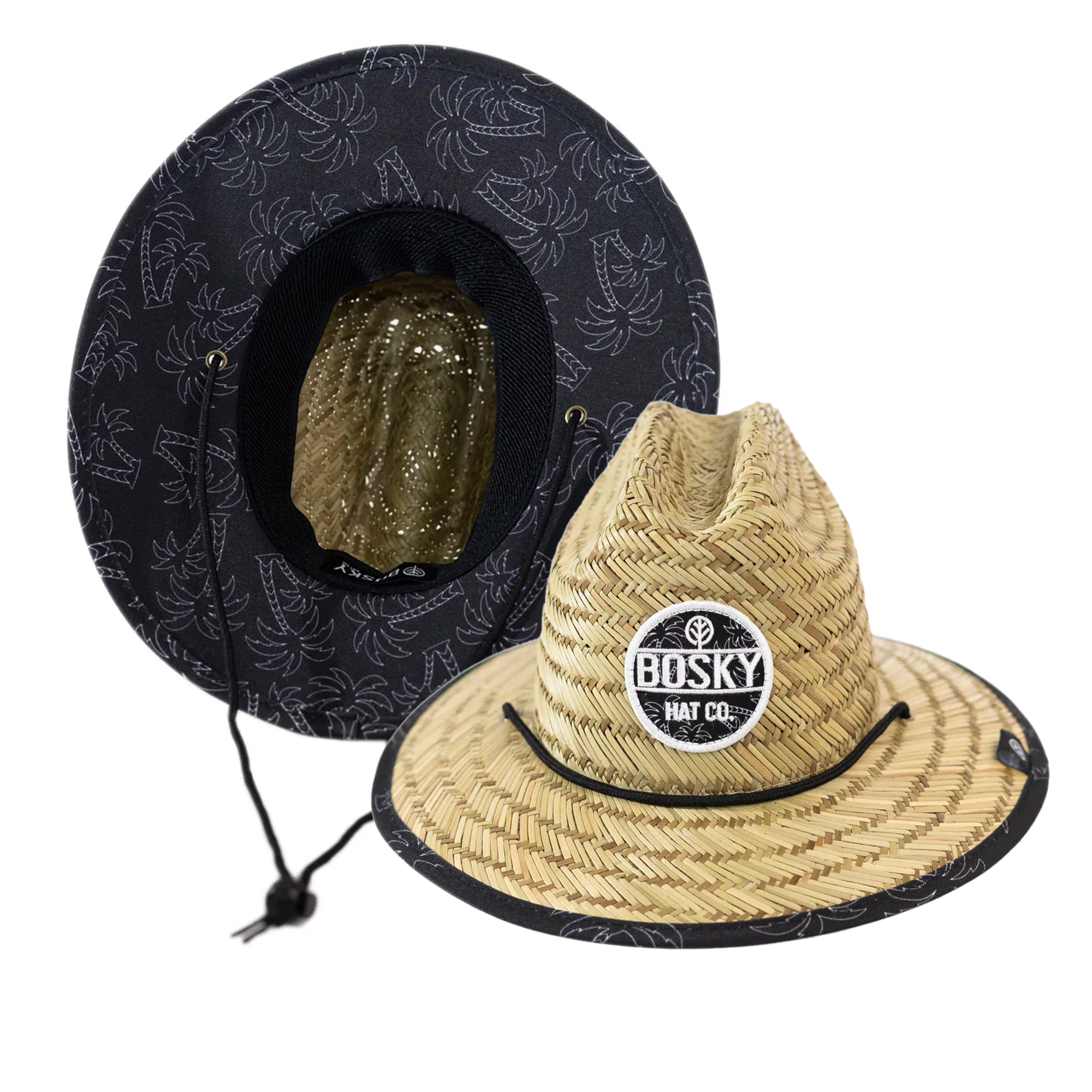 Toddler Dark Palms Straw Beach Lifeguard Hat (12-36 Mo)