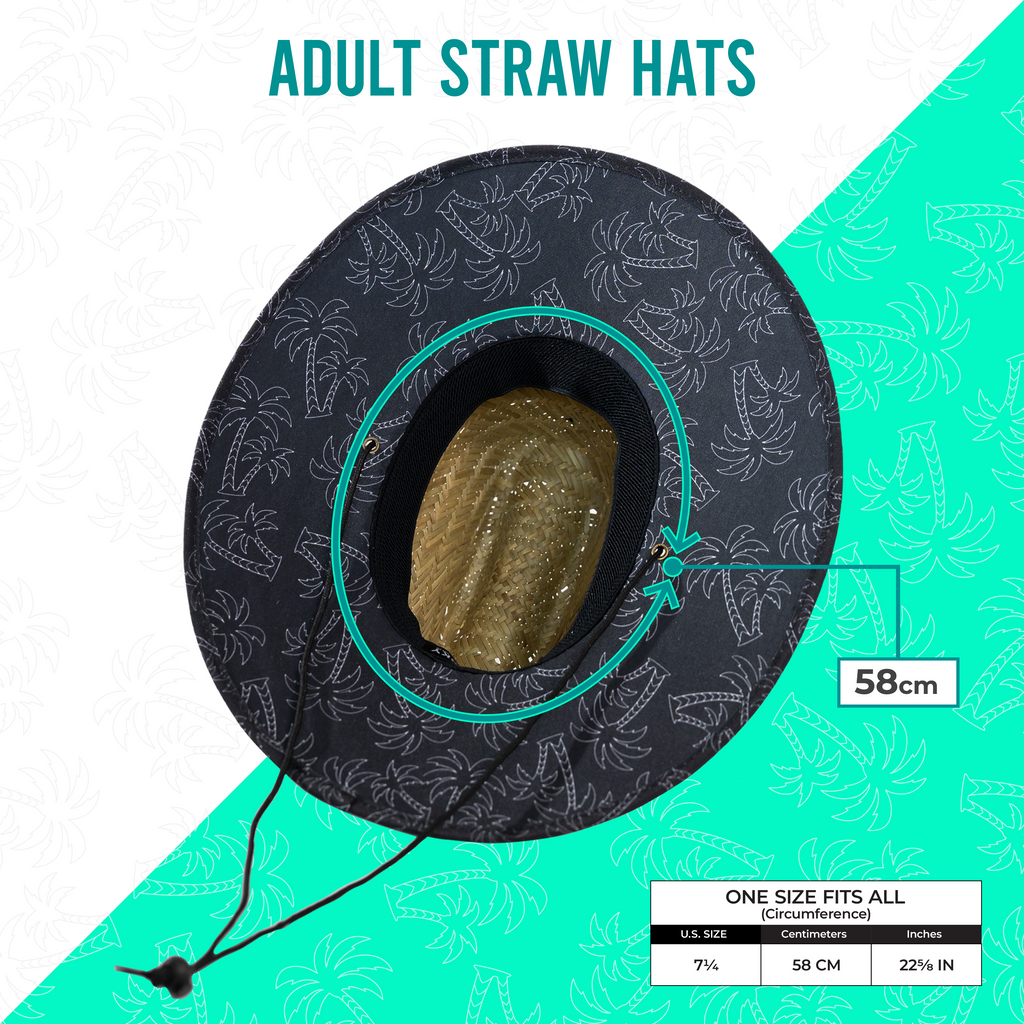 Back in Black Matte Beach Lifeguard Straw Hat