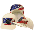 **ADULT** Color Vibes Hat - Flat Bill - Rugged Flag - Cream - Laser Mesh